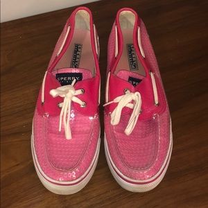 Hot pink Sequins Sperrys